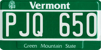 VT license plate PJQ650