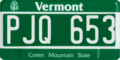 VT license plate PJQ653