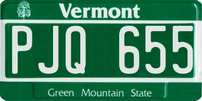 VT license plate PJQ655