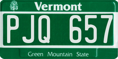 VT license plate PJQ657