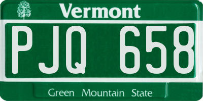 VT license plate PJQ658