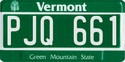 VT license plate PJQ661