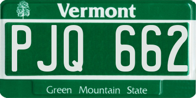 VT license plate PJQ662