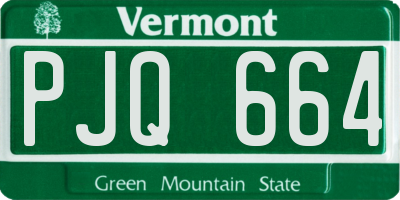 VT license plate PJQ664