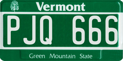 VT license plate PJQ666
