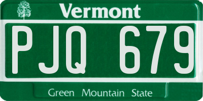 VT license plate PJQ679