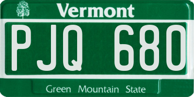 VT license plate PJQ680