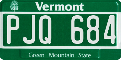 VT license plate PJQ684