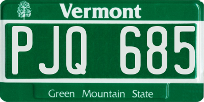 VT license plate PJQ685