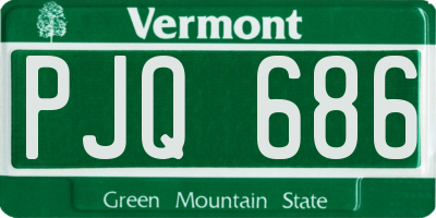 VT license plate PJQ686
