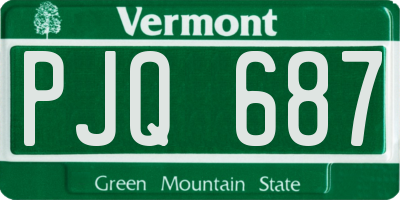 VT license plate PJQ687