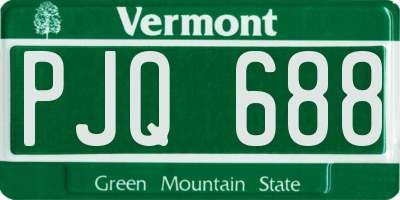 VT license plate PJQ688