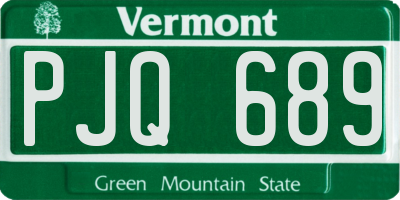 VT license plate PJQ689