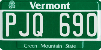 VT license plate PJQ690