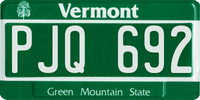 VT license plate PJQ692
