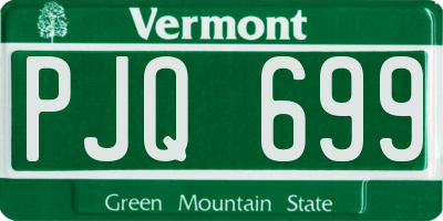 VT license plate PJQ699
