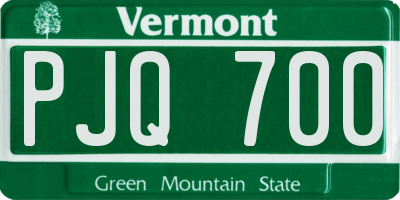 VT license plate PJQ700