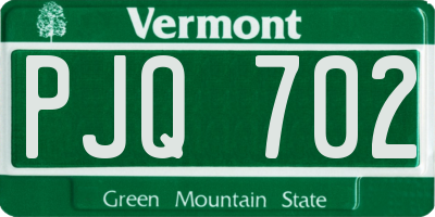 VT license plate PJQ702