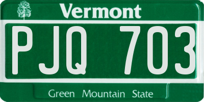 VT license plate PJQ703
