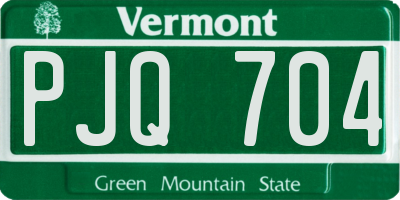VT license plate PJQ704