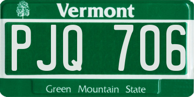 VT license plate PJQ706