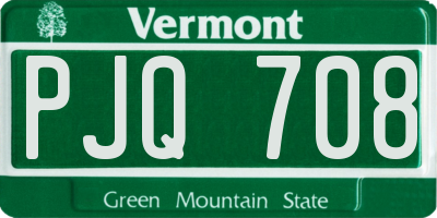 VT license plate PJQ708