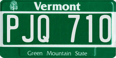 VT license plate PJQ710