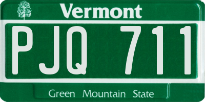VT license plate PJQ711