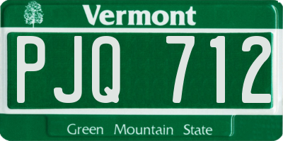VT license plate PJQ712