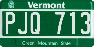 VT license plate PJQ713