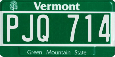VT license plate PJQ714