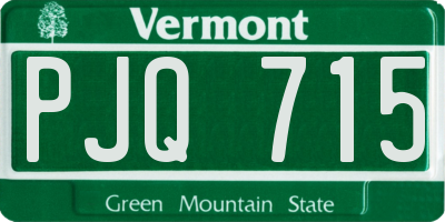 VT license plate PJQ715