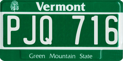VT license plate PJQ716