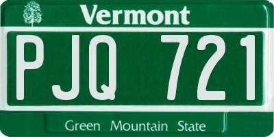 VT license plate PJQ721