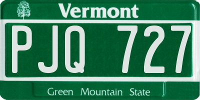 VT license plate PJQ727
