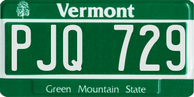 VT license plate PJQ729