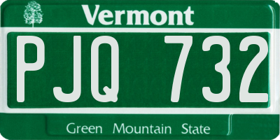 VT license plate PJQ732
