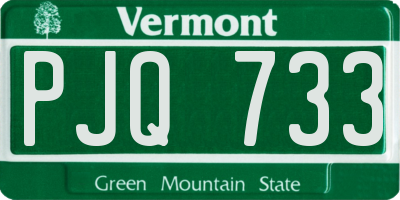 VT license plate PJQ733