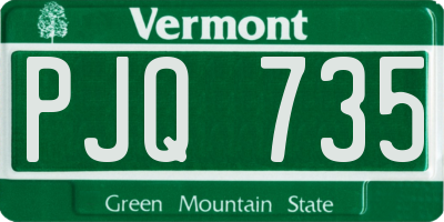 VT license plate PJQ735