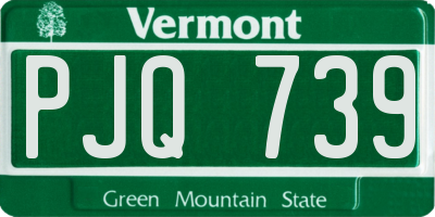 VT license plate PJQ739