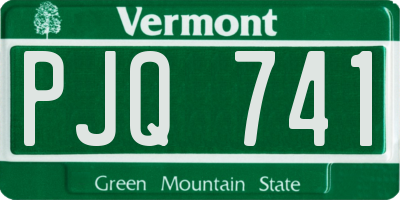 VT license plate PJQ741