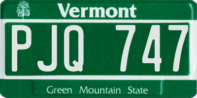 VT license plate PJQ747
