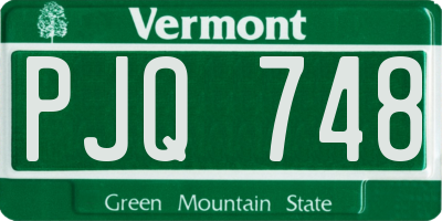 VT license plate PJQ748