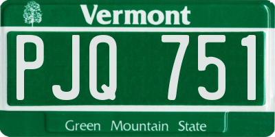 VT license plate PJQ751