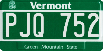 VT license plate PJQ752