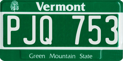 VT license plate PJQ753