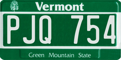 VT license plate PJQ754