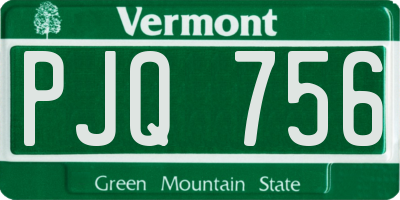 VT license plate PJQ756