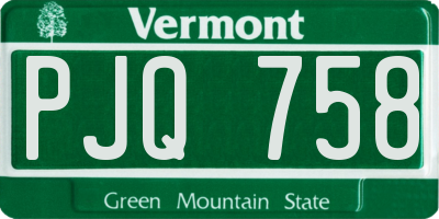 VT license plate PJQ758