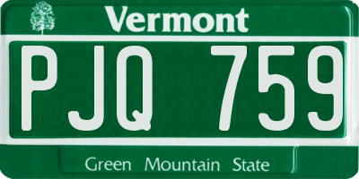 VT license plate PJQ759